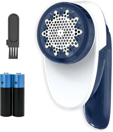 Papa Bolinhas e Fiapos Arno Azul e Branco PBAZ, com manuseio ergonômico, ideal para todos os tecidos, 2 pilhas AA incluídas