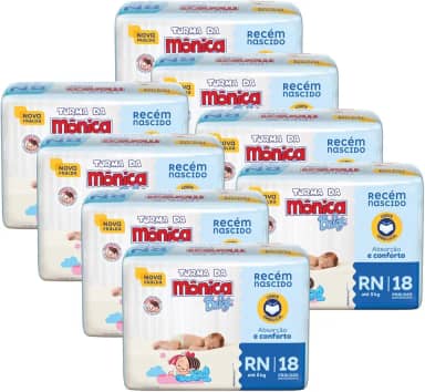 Fralda Turma da Monica Baby Jumbinho RN 144 Unidades
