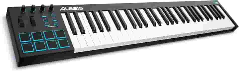 Alesis V61 | Teclado controlador USB MIDI de 61 teclas com 8 pads retroiluminados, 4 botões e botões atribuíveis, além de um conjunto de software profissional com ProTools | Primeiro incluído