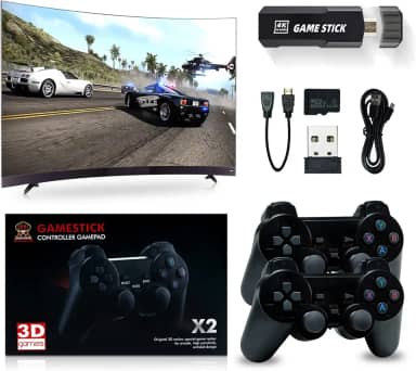 lifcasual GD10 Retro Game Console 128G Construído em mais de 20.000 jogos, controladores sem fio 2.4G duplos, consoles de videogame para saída HDMI de TV 4K com mais de 20 emuladores