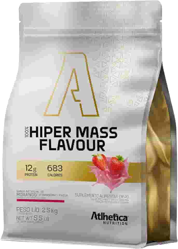 100% Hiper Mass Flavour 2,5Kg Morango, Atlhetica Nutrition