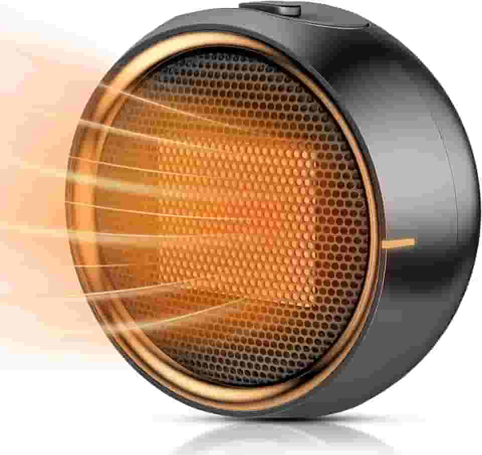 Aquecedor de ambiente, aquecedores elétricos portáteis de cerâmica PTC para uso interno, aquecimento eficiente 2S, proteção contra derrubada e superaquecimento, mini aquecedor de mesa pequeno e
