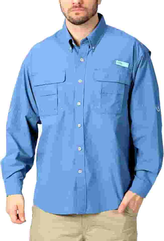 Camisas de pesca masculinas de manga comprida UV FPS 50+ camisas de proteção solar respiráveis de secagem rápida camisas de botão