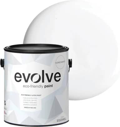 EVOLVE Tinta e primer ecológicos, brilho de casca de ovo para pintura interna e externa da casa (branco nuvem, 3,5 litros)