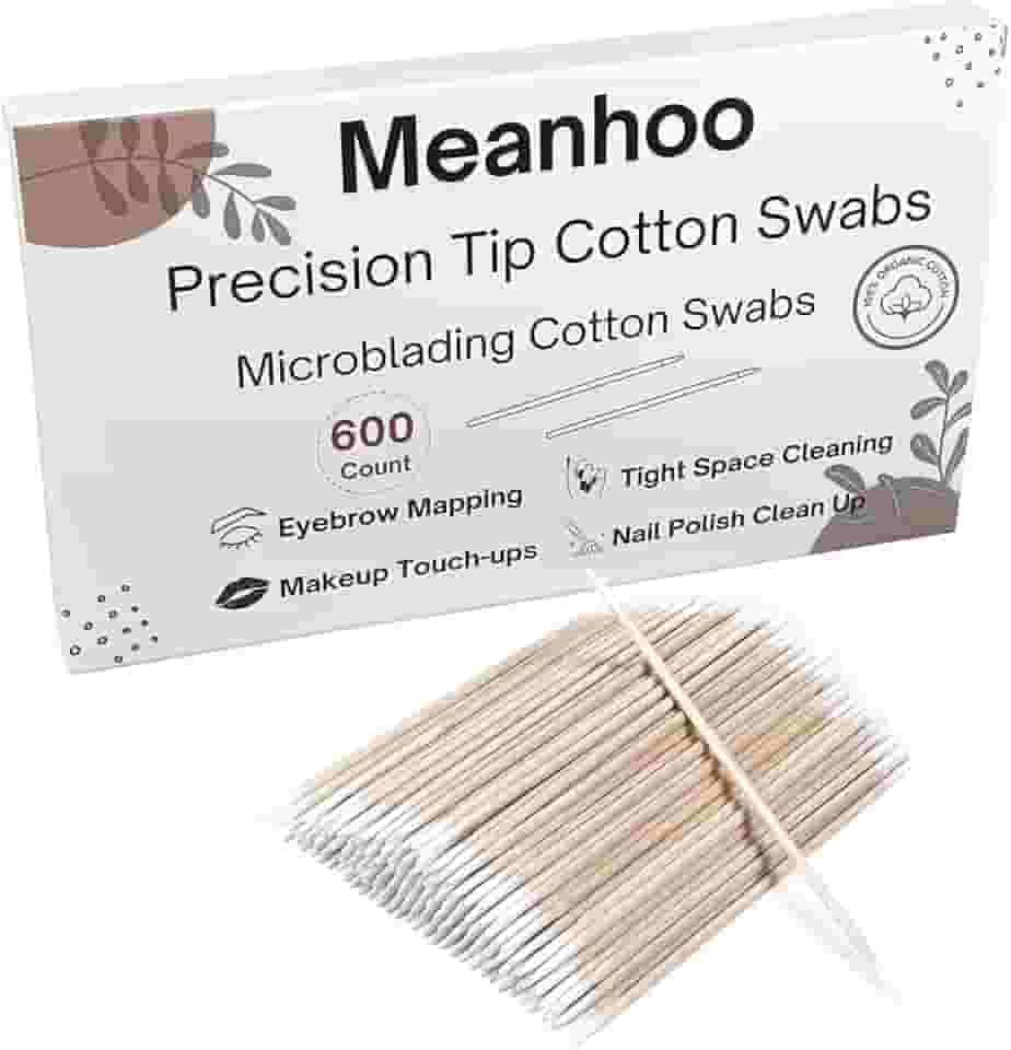 600 peças de cotonetes de algodão de ponta dupla para unhas, cotonete de algodão microblading de 10 cm sem fiapos para maquiagem, ferramenta de limpeza de esmalte de unha, para aplicadores de beleza