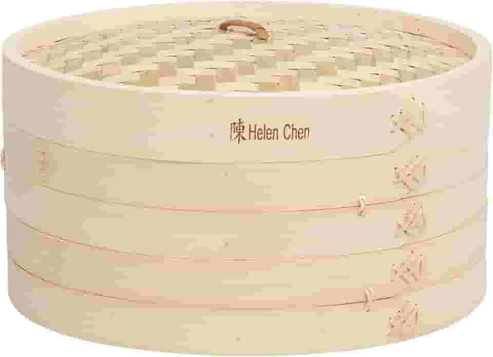 Helen's Asian Kitchen 97010 Vaporizador de alimentos com tampa, 30,5 cm, bambu natural