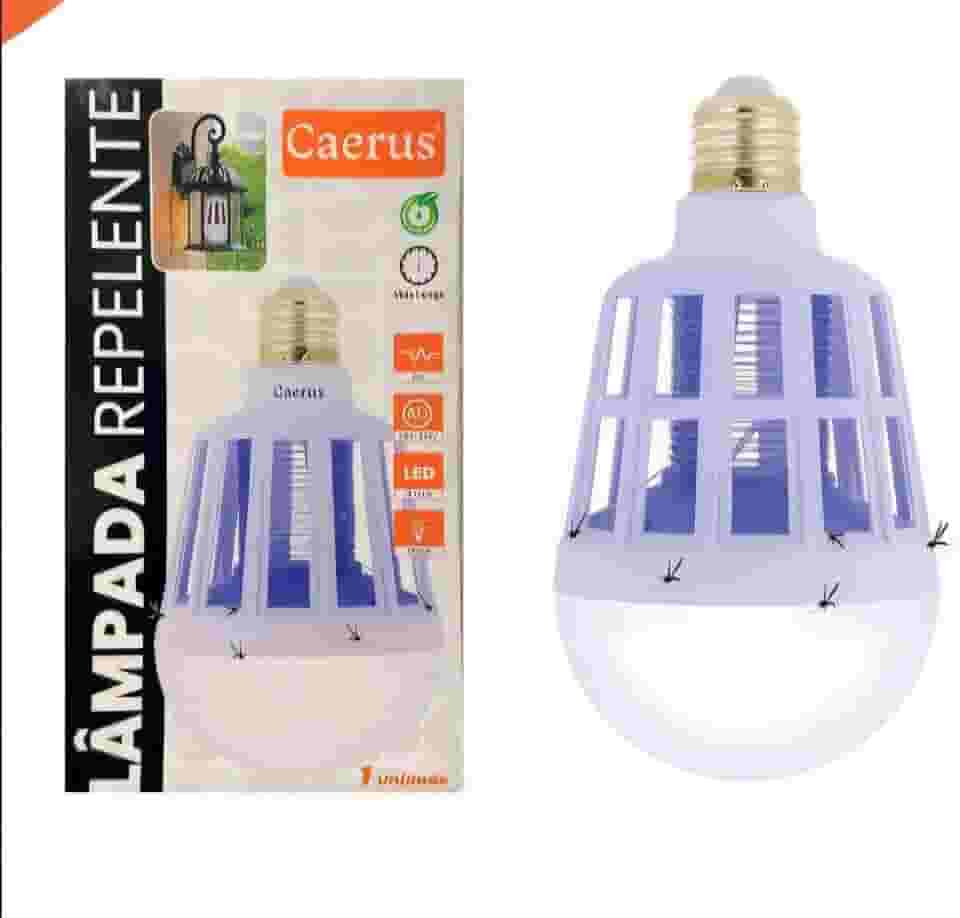 Lâmpada LED Mata-Insetos 2 em 1, BIVOLT, Luz Branca e Ultravioleta, Base E27, ARMADILHA MATA MOSQUITO PERNILONGO ZIKA DENGUE FEBRE AMARELA, Repelente Eletronico, BELLA GRACE