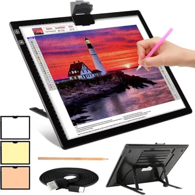 KEIWRLIGHT Caixa De Luz A3 Para Traçado - Quadro Recarregável 3 Cores, 6 Níveis Brilho, Mesa Traçado, Suporte Ajustável, Pintura Diamante, Tatuagem, Desenho Crianças E Adultos