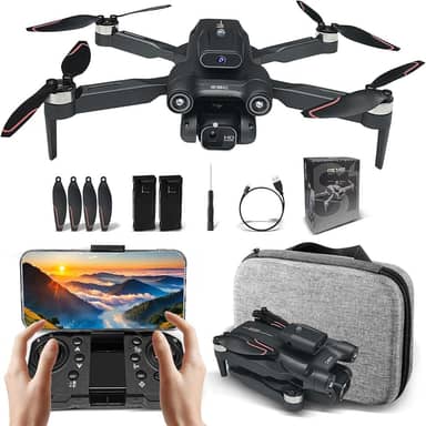 Drone Com Camera Drone Profissional 6K HD câmeras com Fluxo óptico FPV Mini Controle Remoto DroneQuadricóptero Bolsa De Transporte LS-S1S Preto