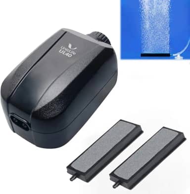 Uniclife Saída dupla de bomba de ar aquário com acessórios para tanque de até 100 galões