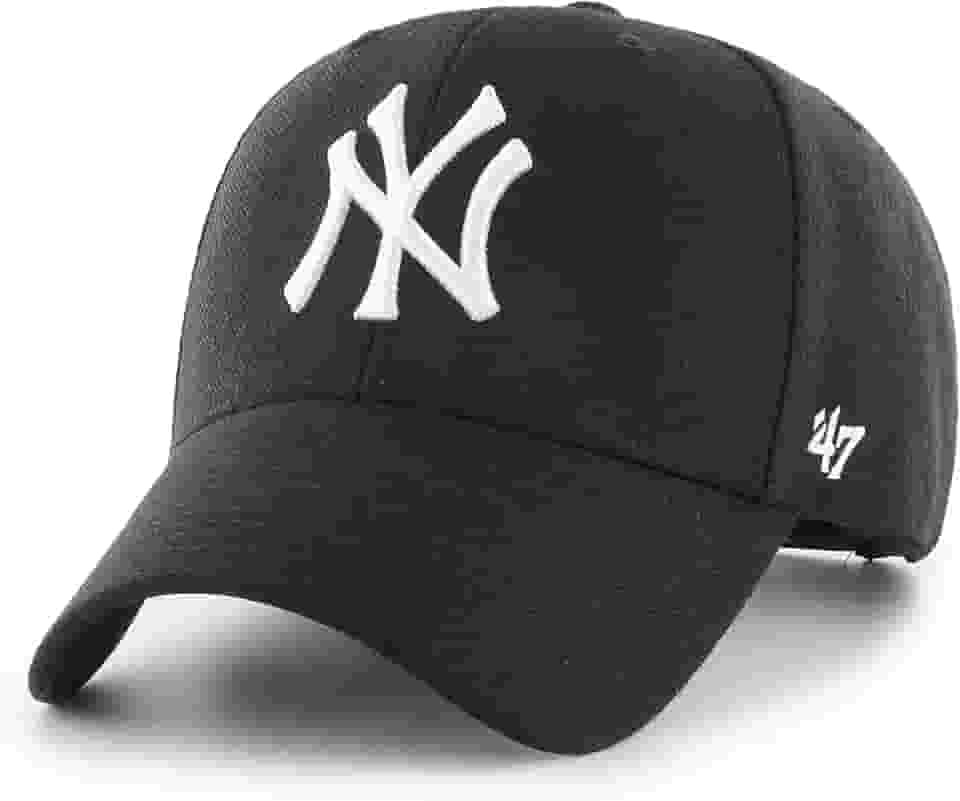 Boné da marca 47 York Yankees MVP tamanho único preto, Cap-Yankees-Preto-#30378, Tamanho nico