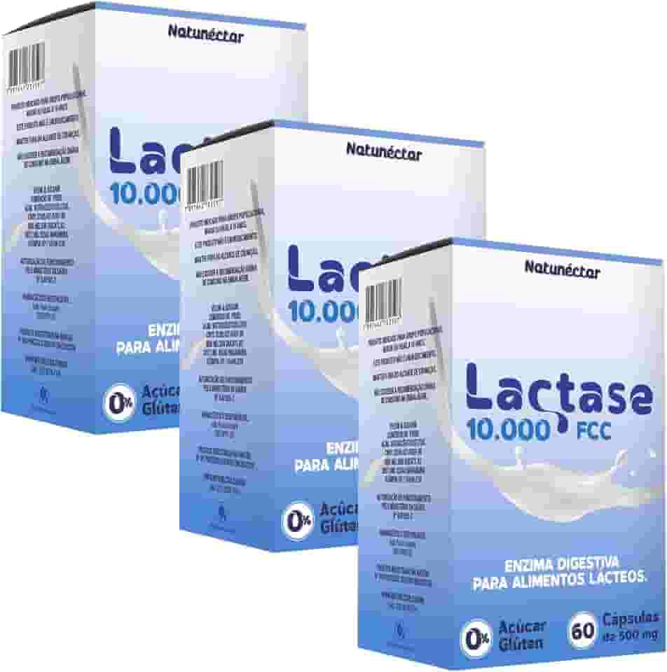Combo 3x Lactase 10.000 FCC 60 Cápsulas Natunéctar