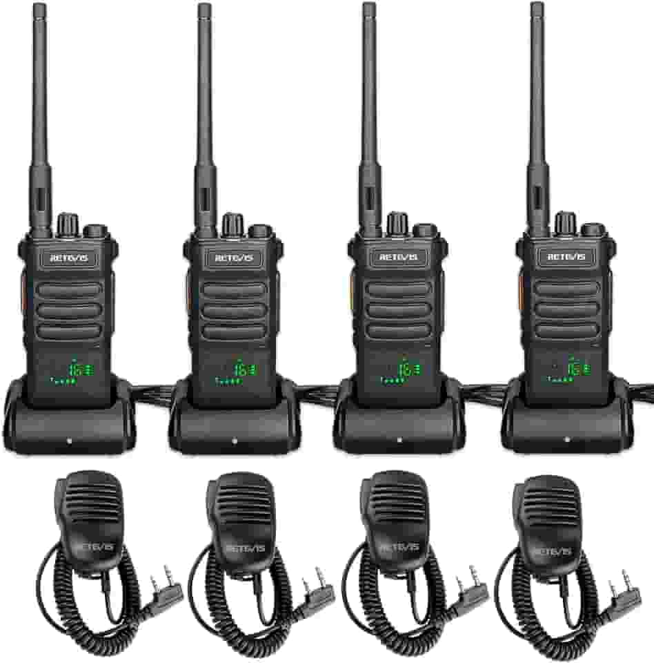 Retevis RT86 Rádio profissional bidirecional de longo alcance, walkie talkies de alta potência para adultos com microfone de ombro, rádios bidirecionais resistentes, recarregáveis, 2600 mAh, USB