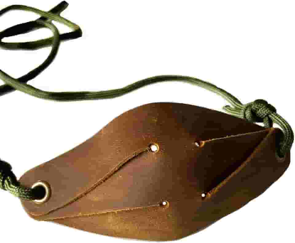 Couro Shepherd Sling Handmade Paracord Shepherds Sling Rock Thrower Old-Fashioned Slingshot (Marrom)