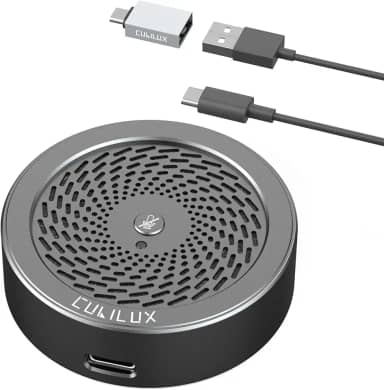 Cubilux Microfone de conferência USB, microfone de mesa USB para reuniões de vídeo, Skype, Zoom, equipes, microfone omnidirecional de mesa portátil USB para PC, laptop, MacBook, 3 metros