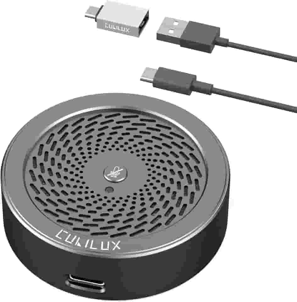 Cubilux Microfone de conferência USB, microfone de mesa USB para reuniões de vídeo, Skype, Zoom, equipes, microfone omnidirecional de mesa portátil USB para PC, laptop, MacBook, 3 metros