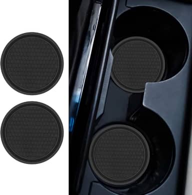 2 peças base de suporte de copo de carro antiderrapante tapete antiderrapante suporte de bebida para interior de veículo, ajuste universal para a maioria dos carros e SUVs, preto