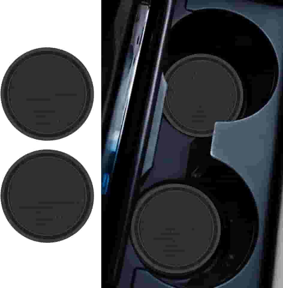 2 peças base de suporte de copo de carro antiderrapante tapete antiderrapante suporte de bebida para interior de veículo, ajuste universal para a maioria dos carros e SUVs, preto