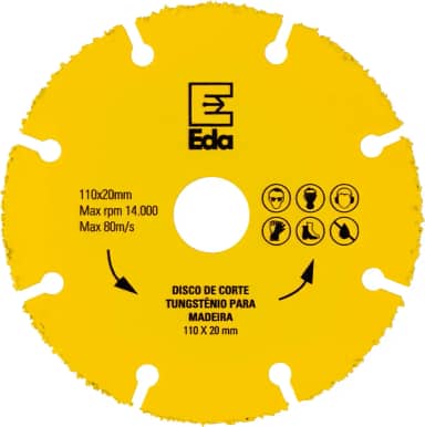 Eda Disco de Corte Tungstênio para Madeira 110 x 20 mm