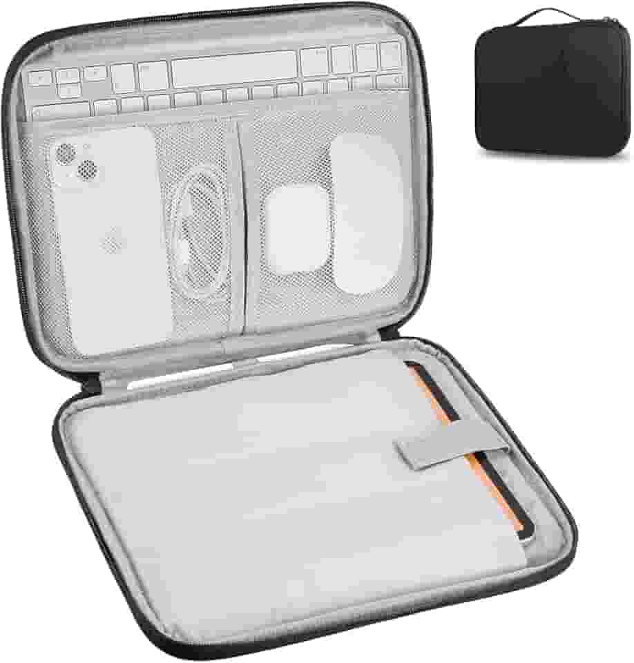 Bolsa de transporte para tablet de 9 a 11 polegadas para iPad Pro 11 (2022-2018), iPad 10,9 (10ª geração), iPad Air (5/4ª geração), Galaxy Tab A8/A7/S8/S7, bolsa protetora com bolso (preto)