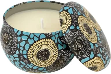 Vela Aromática de Limão Siciliano 130ml – Cera de Coco, Artesanal, Lata Metálica com Estampa de Mandala – Vela Perfumada