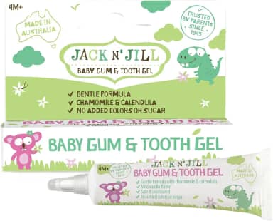Jack N' Jill Gel de gengiva e dente - Gel natural para alívio da dentição para bebês, fórmula suave com camomila e calêndula, sem adição de açúcares ou cores, adequado para 4 meses ou mais - 15 g