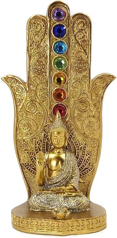 Incensário 7 Chakras Porta Incensos Vertical em Resina Incenso Vareta Buda Ganesha Hamsa E61 (incE61A)