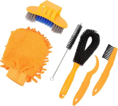 Limpador de corrente de bicicleta, 6 peças, ferramentas de limpeza de bicicleta, aderência confortável e eficiente para mountain bike
