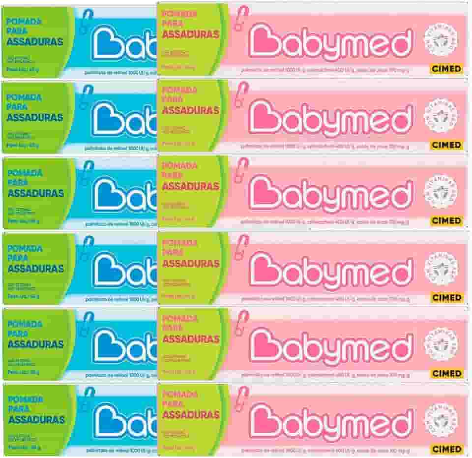 Genérico Kit 12 und Babymed 6 Azul e 6 Rosa - Creme Protetor para Pele Infantil - Previne Assaduras - Forma Camada Protetora - Pele Hidratada e Bem Nutrida - Vitamina A + D e Óxido de Zinco