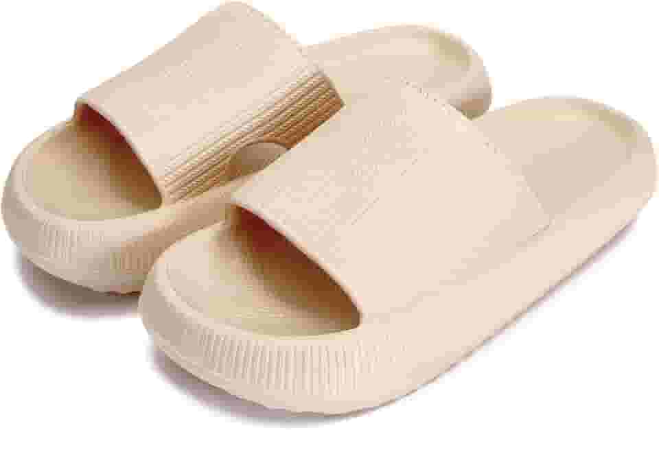 rosyclo Pantufas Cloud Para Mulheres E Homens, Ducha Massageadora, Banheiro, Antiderrapante, Secagem Rápida, Bico Aberto, Supermacio, Confortável, Sola Grossa, Almofadada, Sandálias Deslizantes Ambi