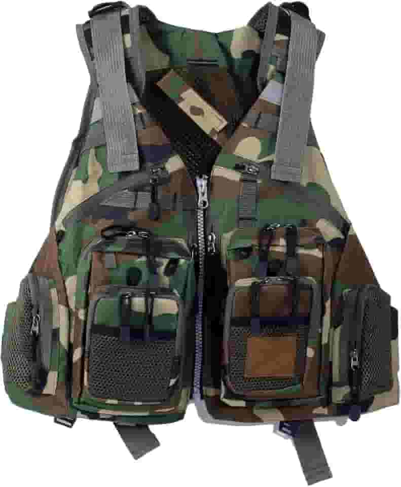 Coletes salva-vidas multifuncionais de caiaque para adultos – pesca, roupas removíveis portáteis com vários bolsos com material flutuante, respirável, pesca em rocha que salva vidas