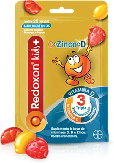 Redoxon Kids Vitamina, Sabor de Mix de Frutas, 25 gomas
