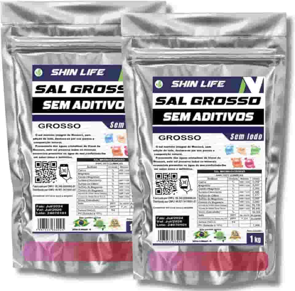 Sal Grosso Churrasco Zero Ferrocianeto 2kg Sem Aditivos