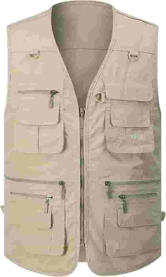 Colete de pesca masculino utilitário para tiro Safari colete de viagem com bolsos