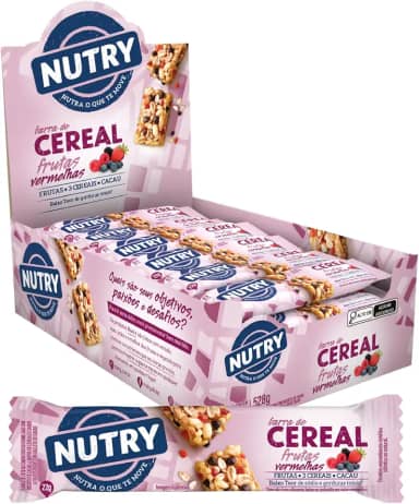 Nutry Display Barra De Cereal Frutas Vermelhas - 22G - Display 24 Unidades