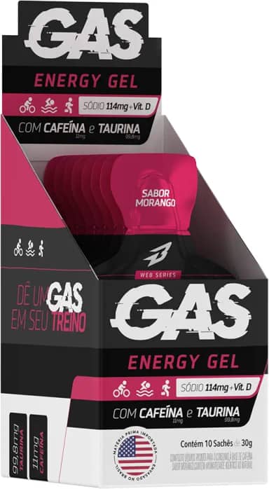 Gas Energy Gel Cx C/ 10 Sachês Morango Bodyaction