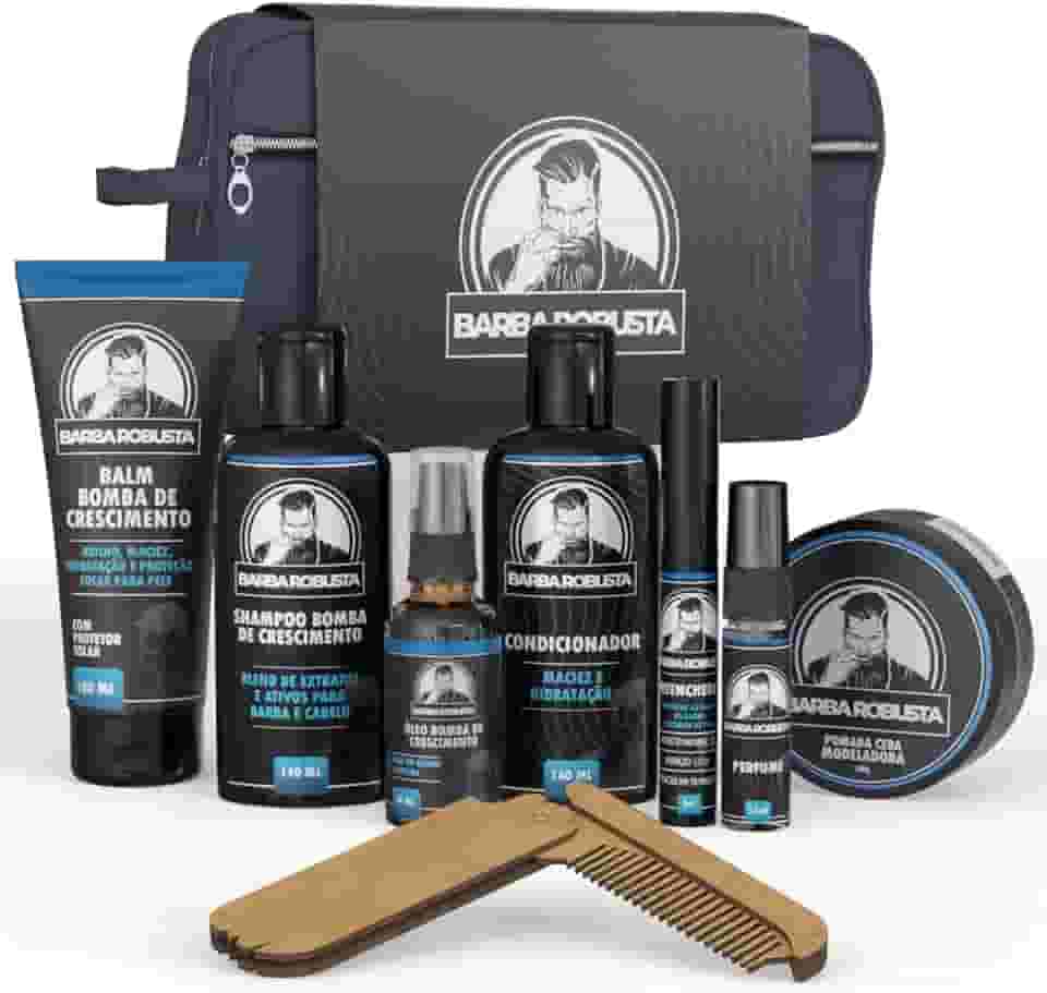 Barba Robusta Kit Barba Robusta Produtos Para Cuidados Da Barba Completo e com Ativos que Aceleram o Crescimento da Barba