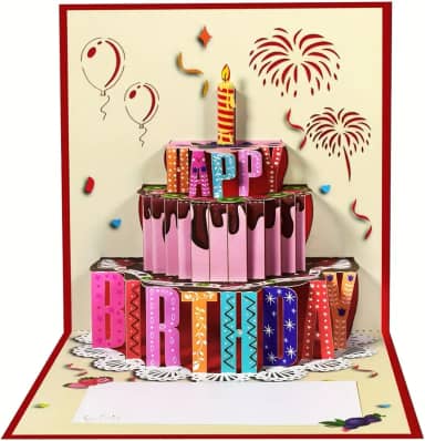 Cartão pop-up de aniversário, vale-presente criativo de aniversário