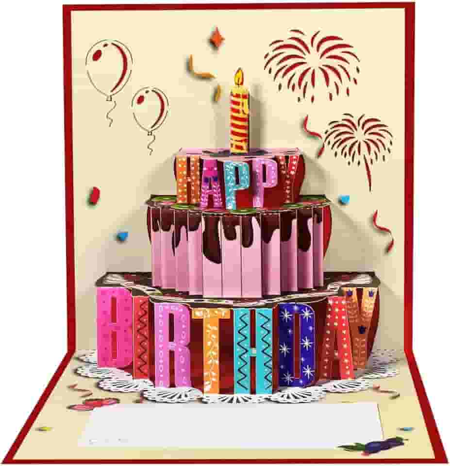 Cartão pop-up de aniversário, vale-presente criativo de aniversário