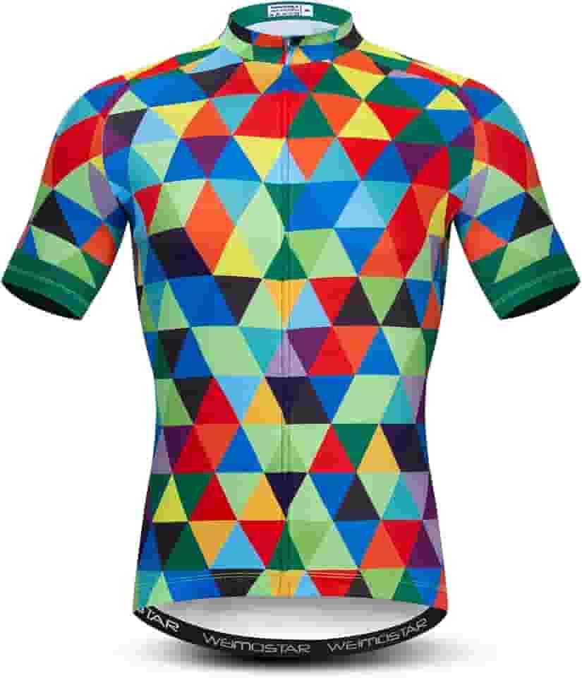 Camisa de ciclismo masculina manga curta roupa de bicicleta multicolorida diamante