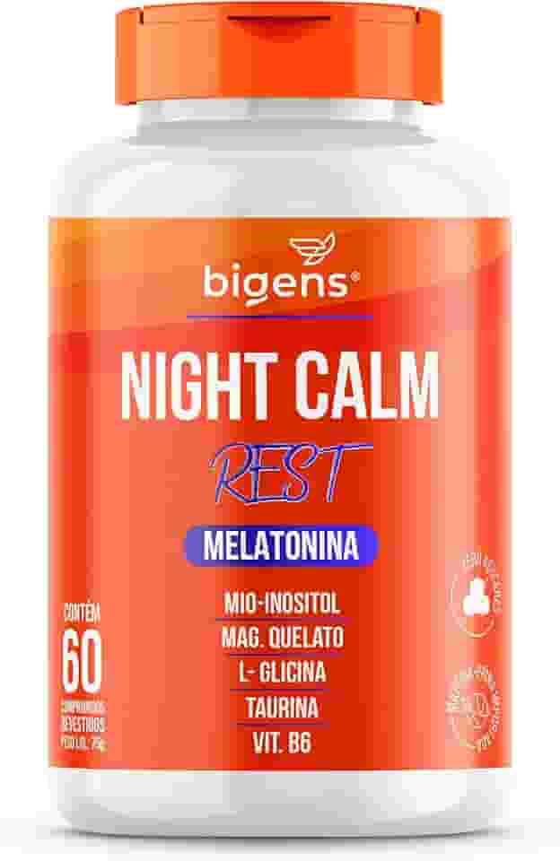 Night Calm Rest Melatonina, mio-inositol, Magnésio Quelato, L-Glicina, Taurina e Vitamina B6, Biogens (Unidade)