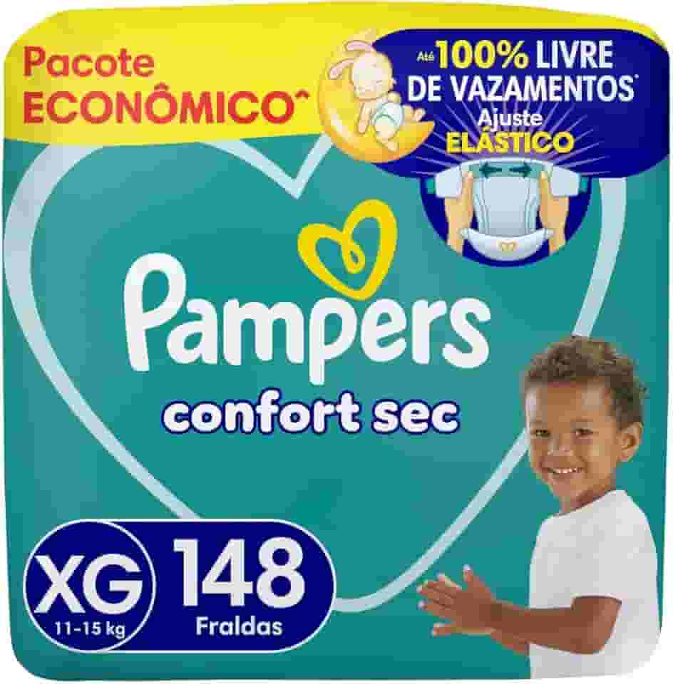 Fralda Pampers Confort Sec XG 148 Unidades, Pampers