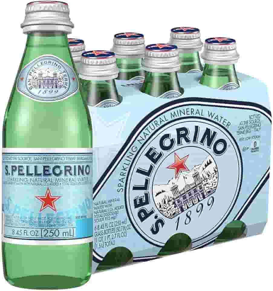 Águas. Água mineral natural com gás Pellegrino, 250 ml. (6 unidades)