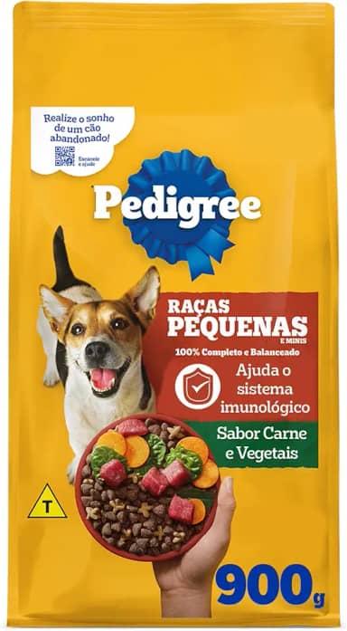 PEDIGREE Ração Carne e Vegetais Cães Adultos Raças Pequenas e Minis 900 g