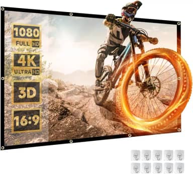 100 polegadas Tela para Projetor, Tela Projetor, Tela de Projeção Retrátil, Tela Projetor Retratil 16:9