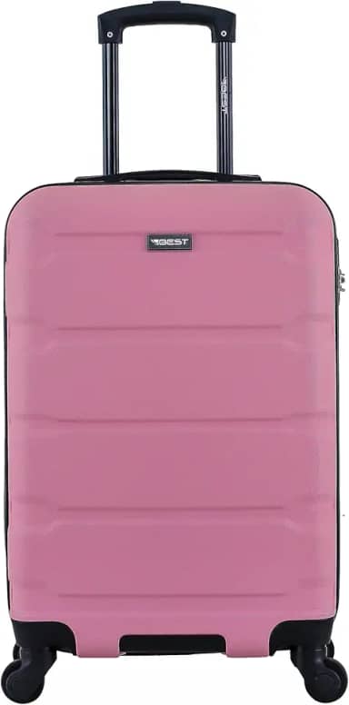 Mala de Viagem de Bordo 20 Polegadas com Cadeado de Segurança 4 Rodas 360° Carrinho Retrátil e Interior Forrado (Rosa)