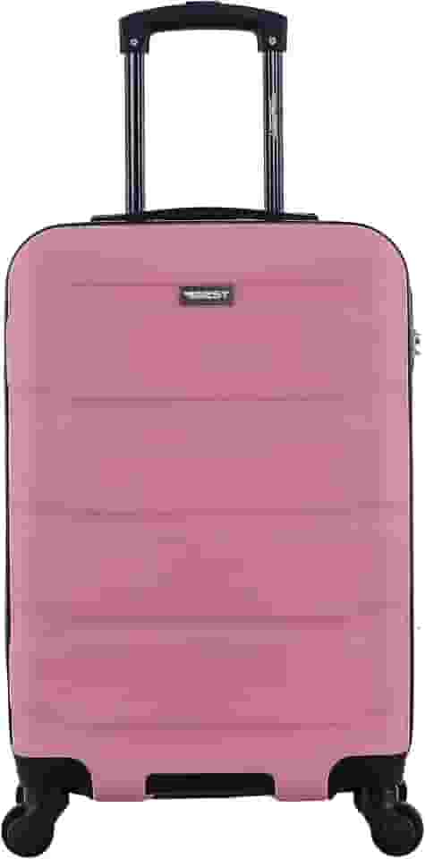 Mala de Viagem de Bordo 20 Polegadas com Cadeado de Segurança 4 Rodas 360° Carrinho Retrátil e Interior Forrado (Rosa)