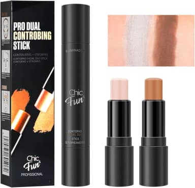 Bastão de Contorno e Iluminador 2 em 1, Chic Fun (#01, 2 Em 1)