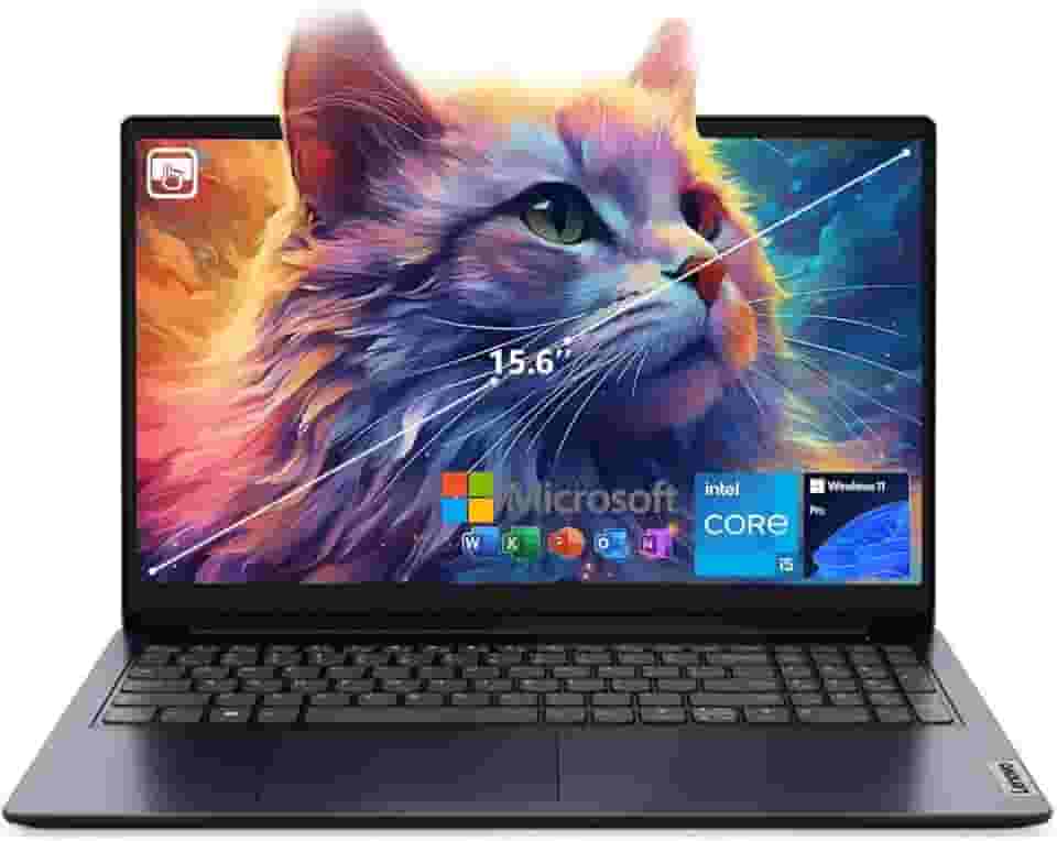 Lenovo Laptop IdeaPad 1i, tela sensível ao toque FHD de 15,6 polegadas, processador Intel Core i5-1235U, 16 GB de RAM, SSD de 512 GB, webcam, HDMI, Wi-Fi 6, Windows 11 Pro, azul, com Microsoft 365