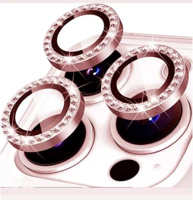 Kit 3 Películas Lente Câmera Strass Brilho Compatível Com iphone 14 15 Proteção